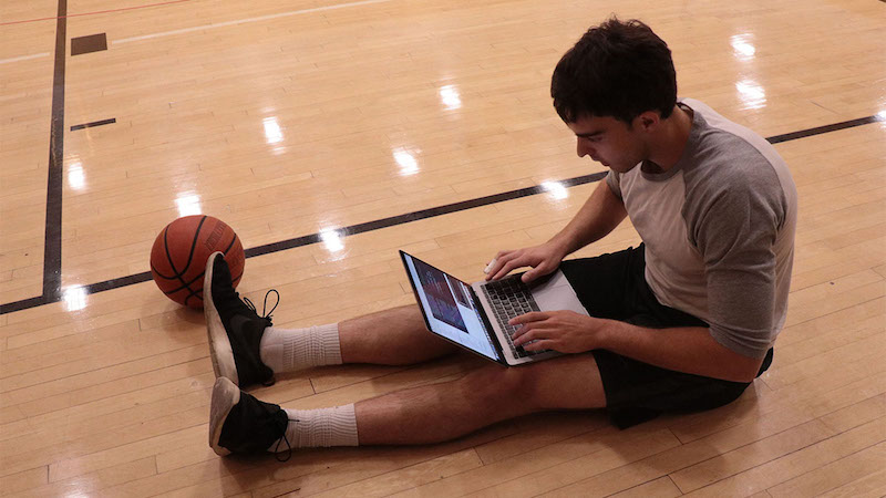 ASU engineering students working to build a better basketball practice