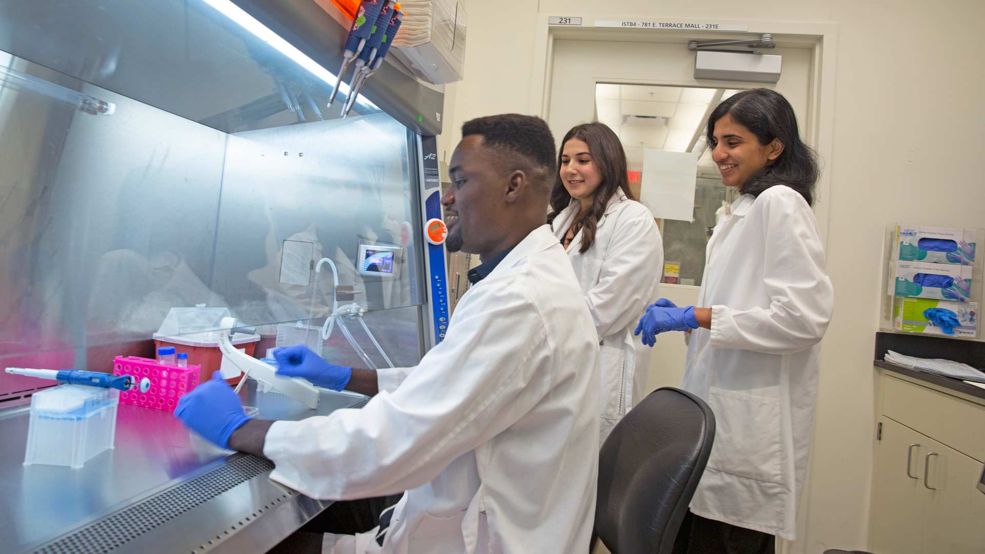 ASU grad students working in a lab