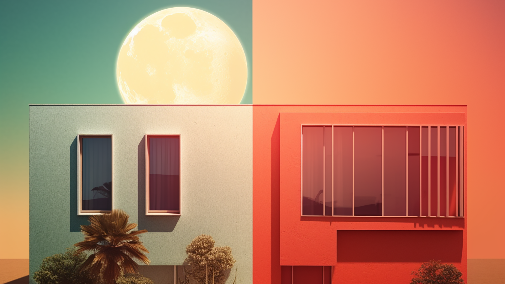 A split screen image of a building during the day and at night to emulate the student's energy efficient technolohy.