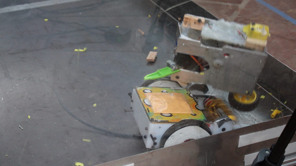 combat ready robot in actions