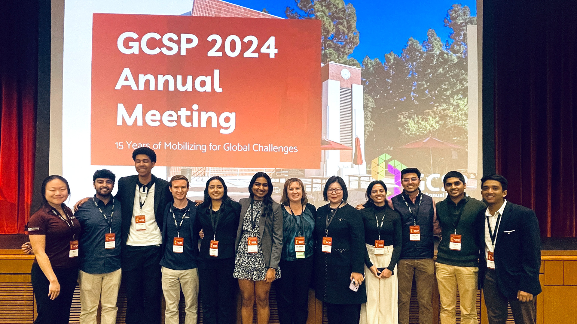 GCSP students standing on a stage
