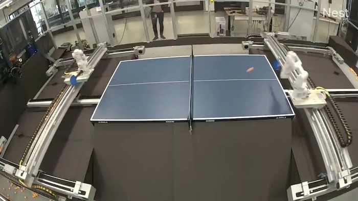 Google set up two robotic arms for a game of infinite table tennis