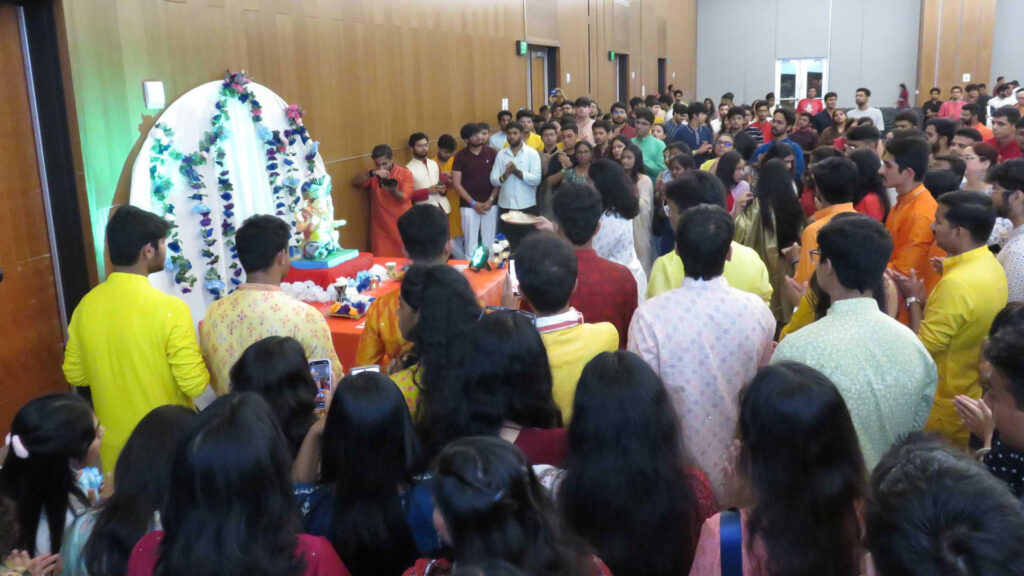 Students at the Ganesh Ustav Festival